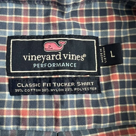 Vineyard Vines Performance‎ Mens Plaid Long Sleeve Classic Fit Tucker Shirt L - Picture 5 of 5